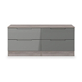 Henshaw Grey Oak 4 Drawer Low Chest from Roseland Furniture