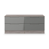 Henshaw Grey Oak 4 Drawer Low Chest from Roseland Furniture