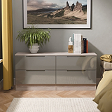 Henshaw Grey Oak 4 Drawer Low Chest from Roseland Furniture