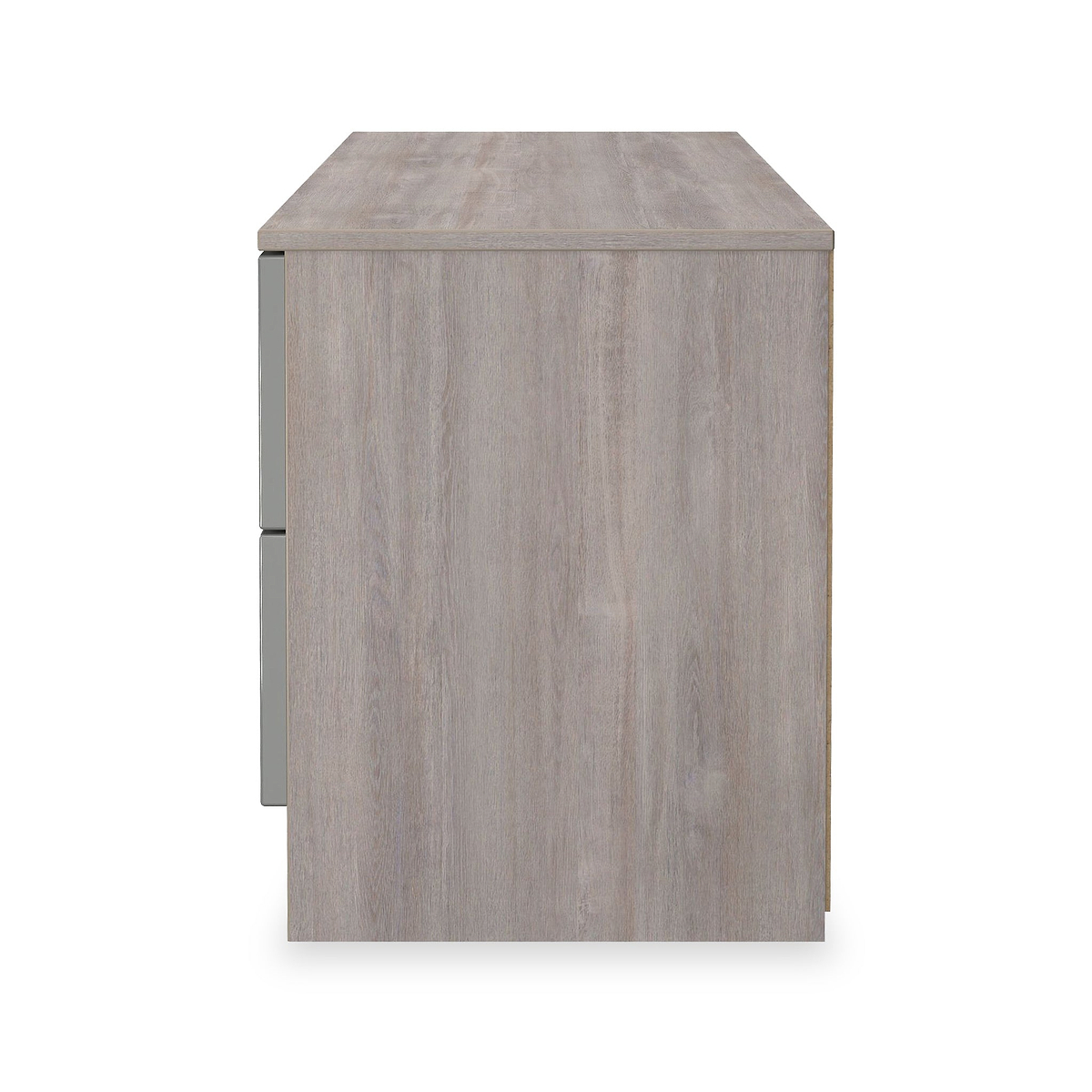 Henshaw Grey Oak 4 Drawer Low Chest from Roseland Furniture