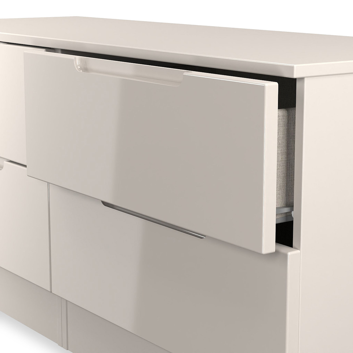 Henshaw Cashmere 4 Drawer Low Chest from Roseland Furniture