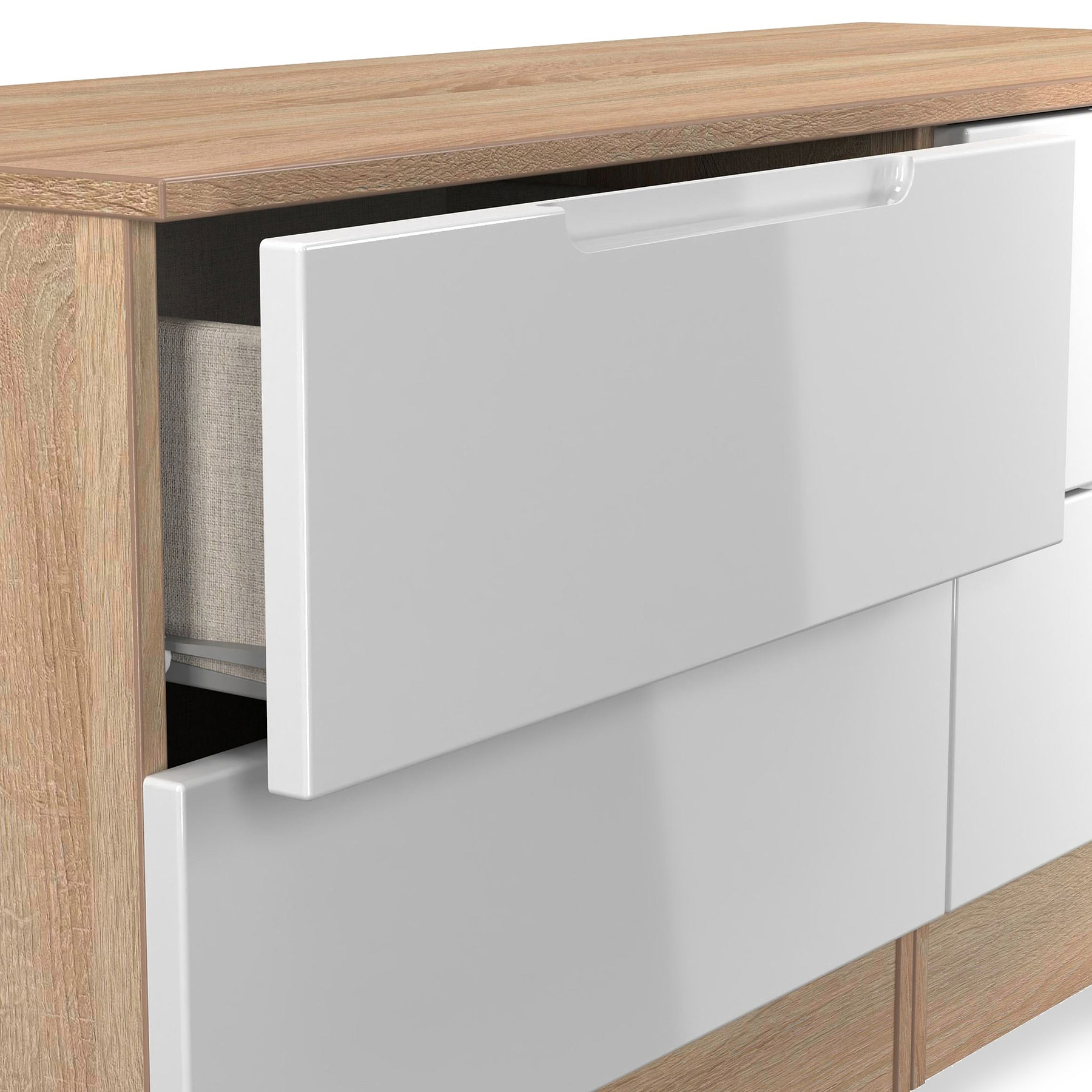 Henshaw 4 Drawer Bed Box White Oak from Roseland Furniture