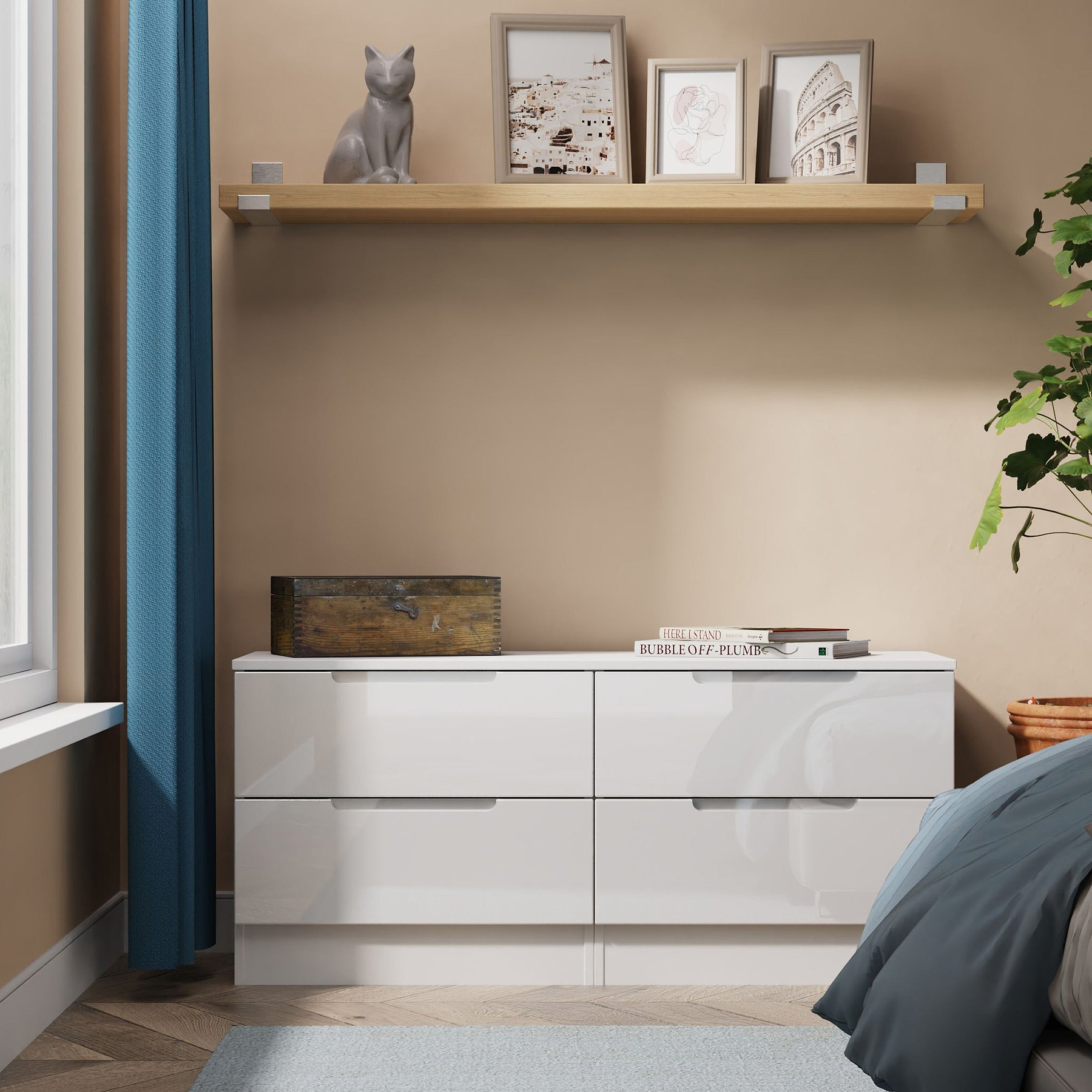 Henshaw 4 Drawer Bed Box White from Roseland Furniture