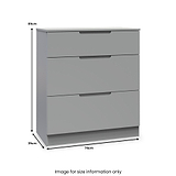 Henshaw 3 Drawer Deep Chest Dusk Grey from Roseland Furniture