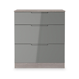 Henshaw Grey Oak 3 Drawer Deep Chest from Roseland Furniture