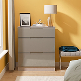 Henshaw Grey Oak 3 Drawer Deep Chest from Roseland Furniture