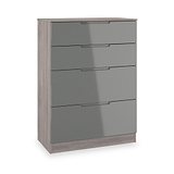Henshaw Grey & Grey Oak 4 Drawer Deep Chest from Roseland Furniture