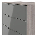 Henshaw Grey & Grey Oak 4 Drawer Deep Chest from Roseland Furniture