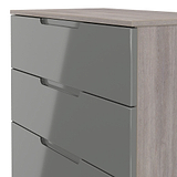Henshaw Grey & Grey Oak 4 Drawer Deep Chest from Roseland Furniture