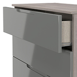 Henshaw Grey & Grey Oak 4 Drawer Deep Chest from Roseland Furniture