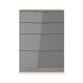 Henshaw Grey & Grey Oak 4 Drawer Deep Chest from Roseland Furniture