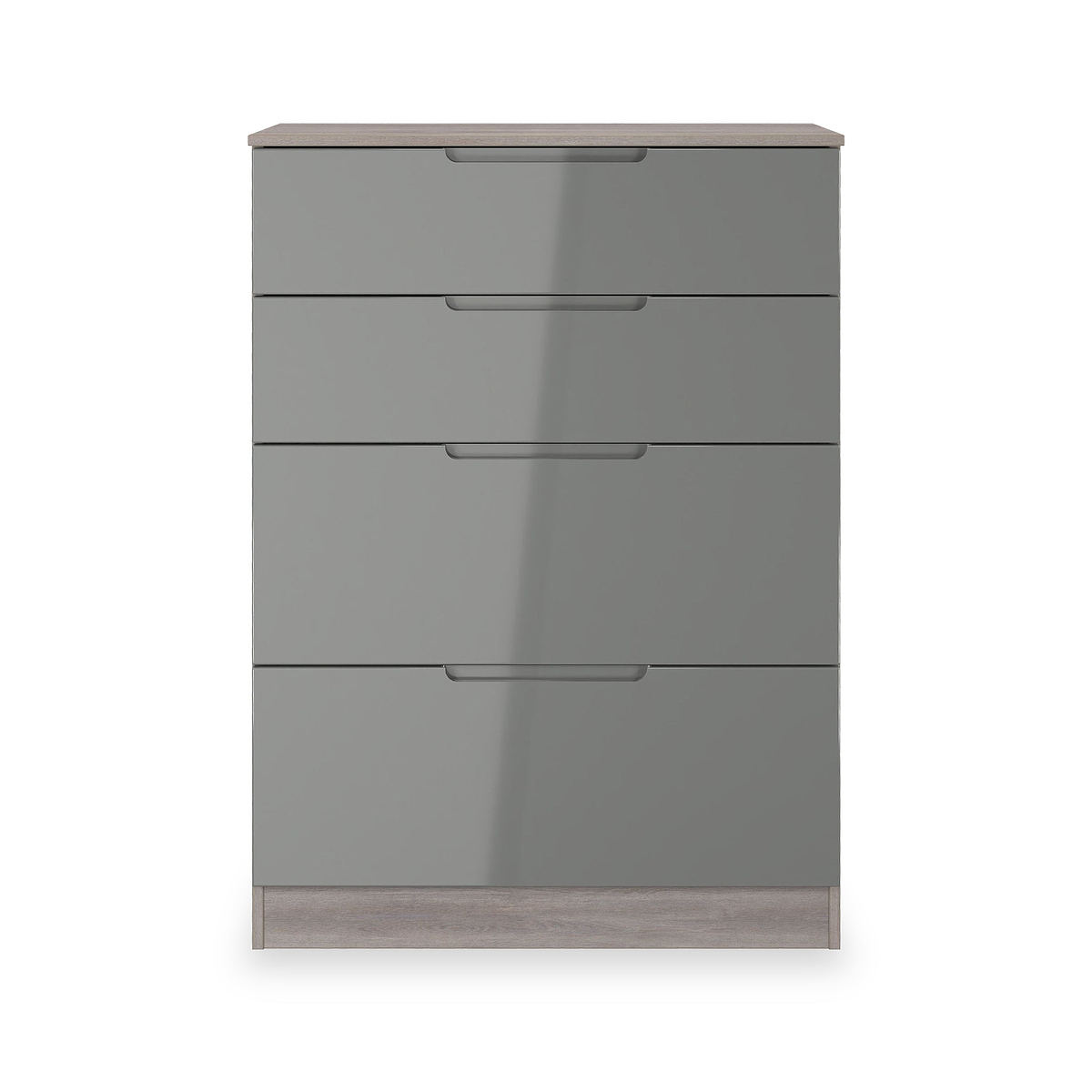 Henshaw Grey & Grey Oak 4 Drawer Deep Chest from Roseland Furniture