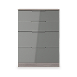 Henshaw Grey & Grey Oak 4 Drawer Deep Chest from Roseland Furniture