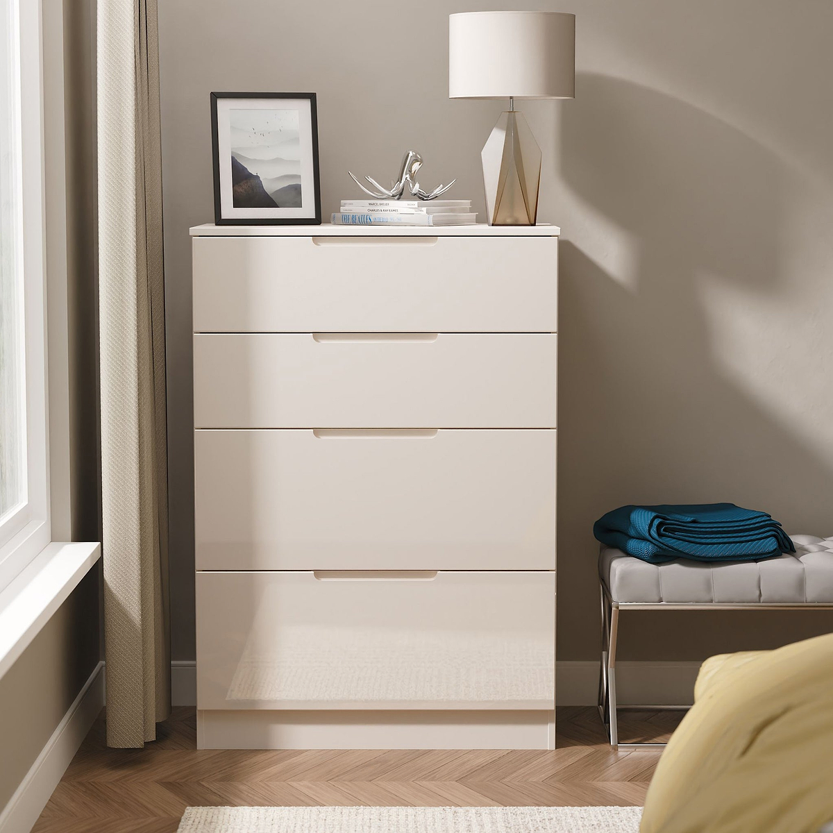 Henshaw Cashmere 4 Drawer Deep Chest from Roseland Furniture