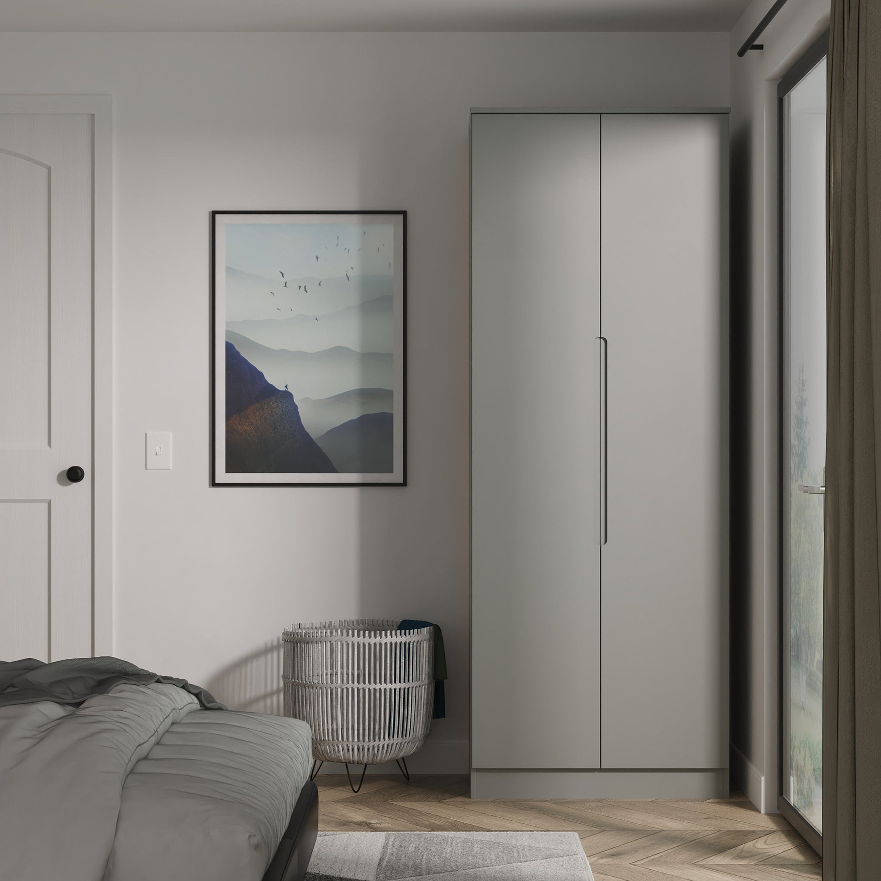 Henshaw Tall Double Wardrobe Dusk Grey from Roseland Furniture