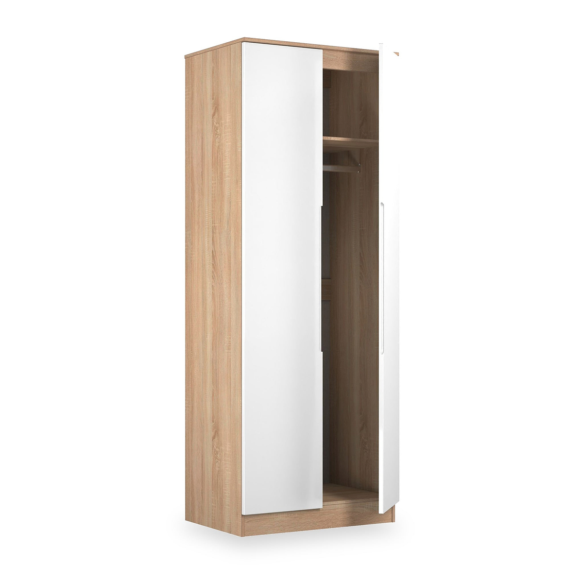 Henshaw Tall Double Wardrobe White Oak from Roseland Furniture