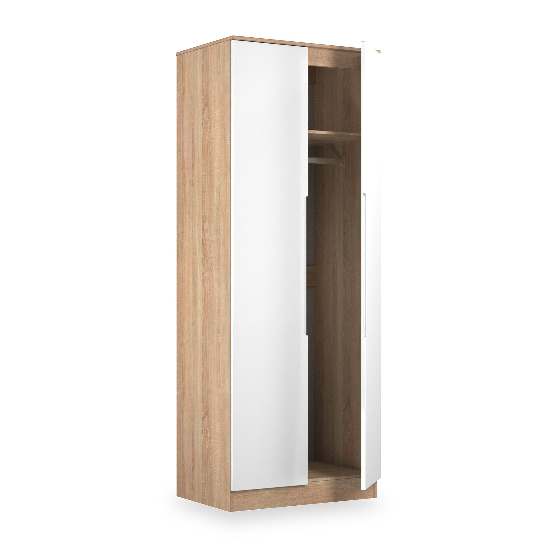 Henshaw Tall Double Wardrobe White Oak from Roseland Furniture