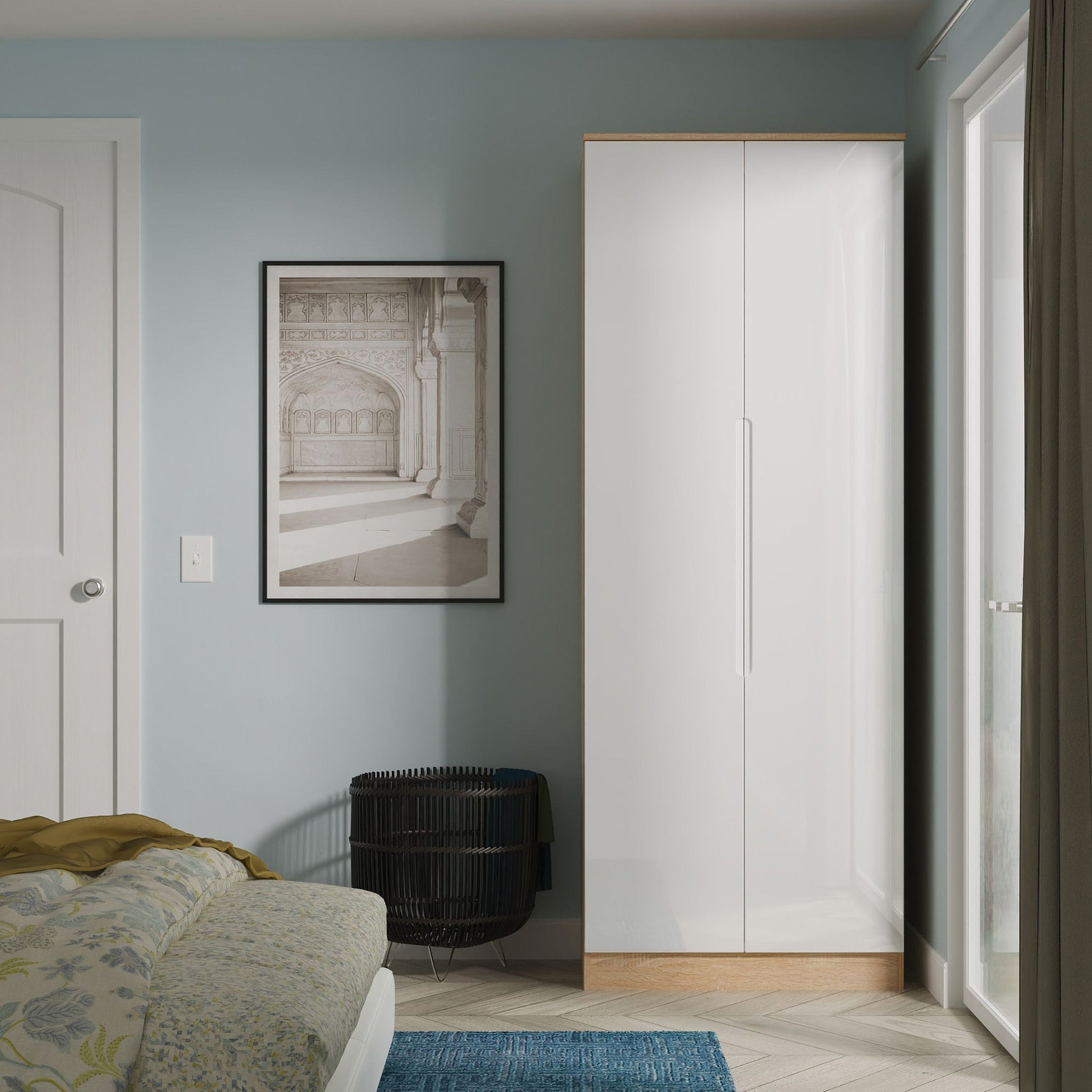 Henshaw Tall Double Wardrobe White Oak from Roseland Furniture