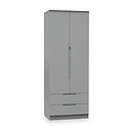 Henshaw 2 Drawer Double Wardrobe Dusk Grey from Roseland Furniture