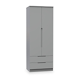 Henshaw 2 Drawer Double Wardrobe Dusk Grey from Roseland Furniture