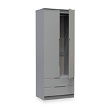 Henshaw 2 Drawer Double Wardrobe Dusk Grey from Roseland Furniture