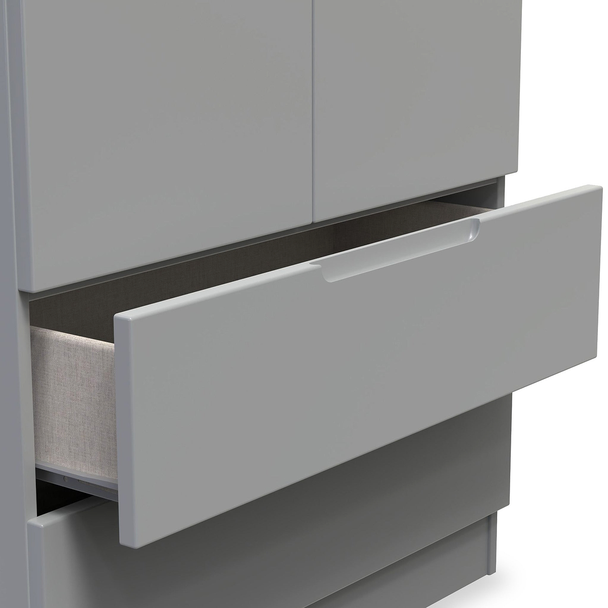 Henshaw 2 Drawer Double Wardrobe Dusk Grey from Roseland Furniture