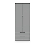 Henshaw 2 Drawer Double Wardrobe Dusk Grey from Roseland Furniture