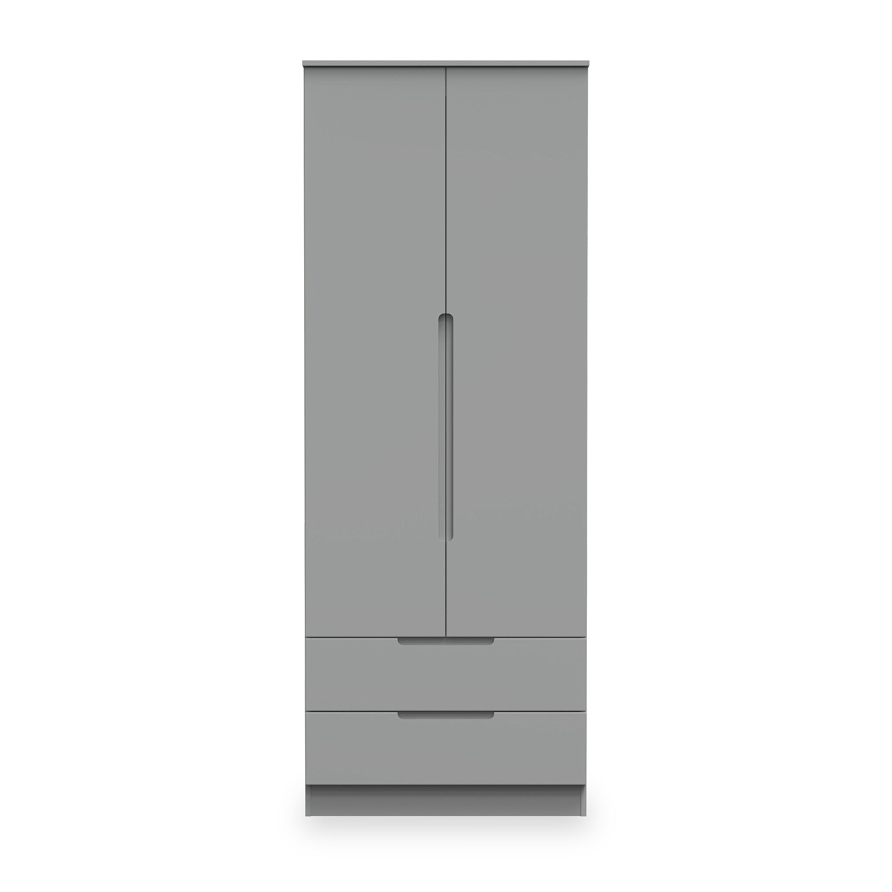 Henshaw 2 Drawer Double Wardrobe Dusk Grey from Roseland Furniture