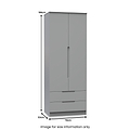 Henshaw 2 Drawer Double Wardrobe Dusk Grey from Roseland Furniture