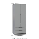 Henshaw 2 Drawer Double Wardrobe Dusk Grey from Roseland Furniture