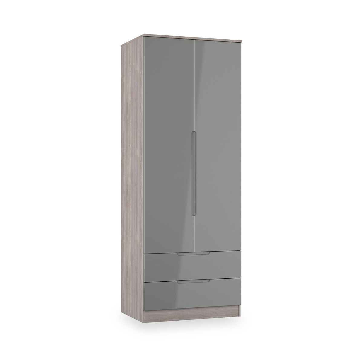 Henshaw Grey Oak 2 Drawer Double Wardrobe from Roseland Furniture