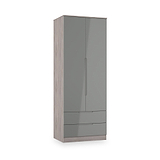 Henshaw Grey Oak 2 Drawer Double Wardrobe from Roseland Furniture