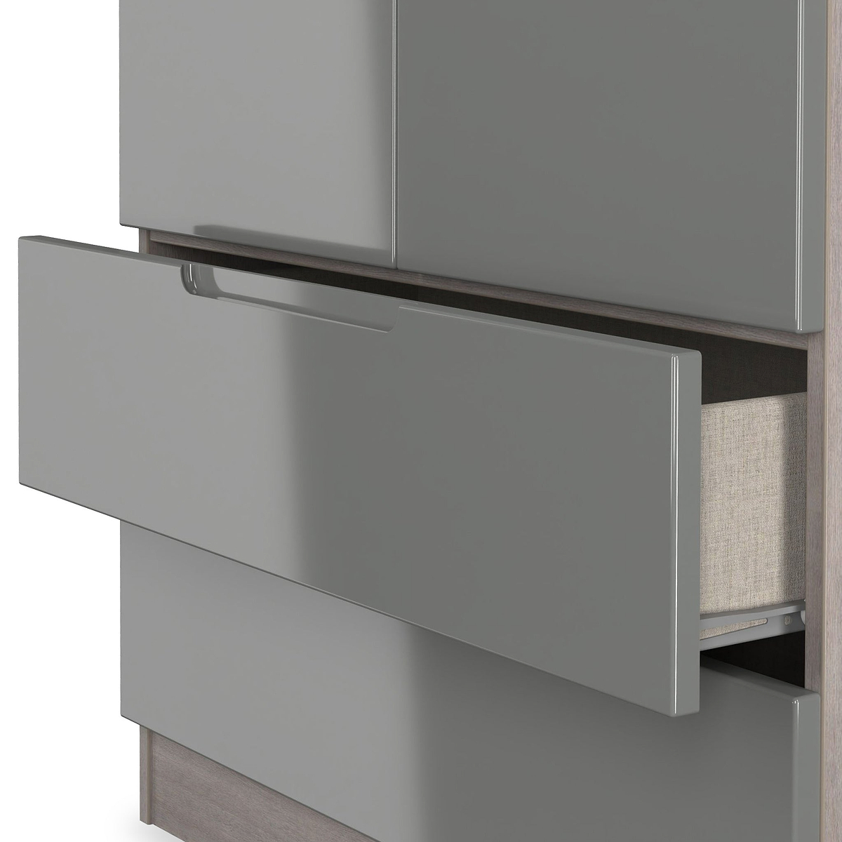 Henshaw Grey Oak 2 Drawer Double Wardrobe from Roseland Furniture