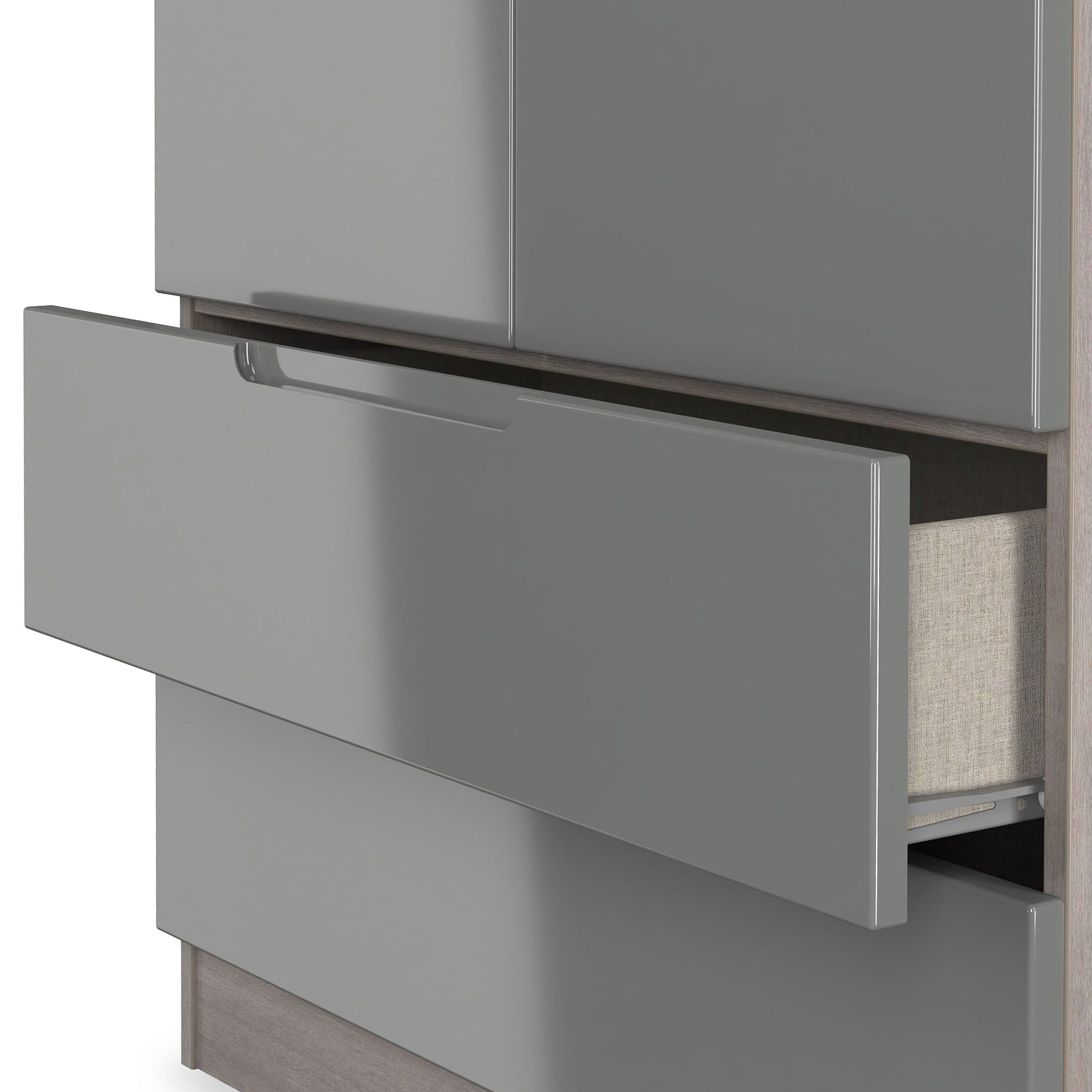 Henshaw Grey Oak 2 Drawer Double Wardrobe from Roseland Furniture