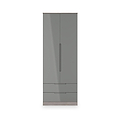 Henshaw Grey Oak 2 Drawer Double Wardrobe from Roseland Furniture