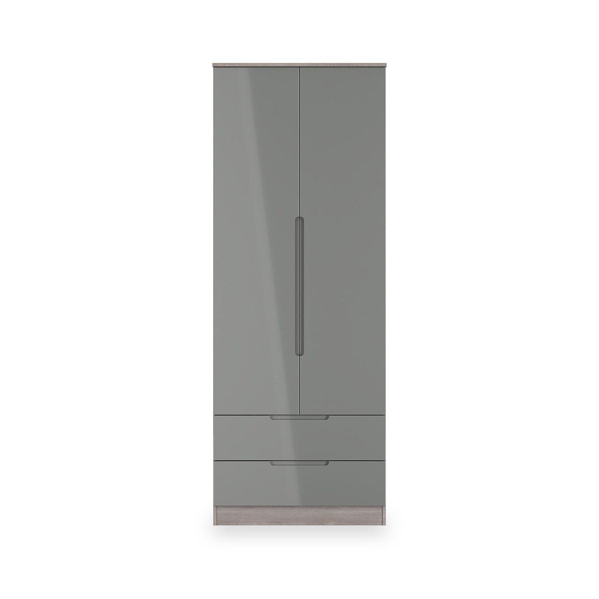 Henshaw Grey Oak 2 Drawer Double Wardrobe from Roseland Furniture