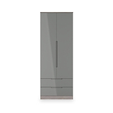 Henshaw Grey Oak 2 Drawer Double Wardrobe from Roseland Furniture