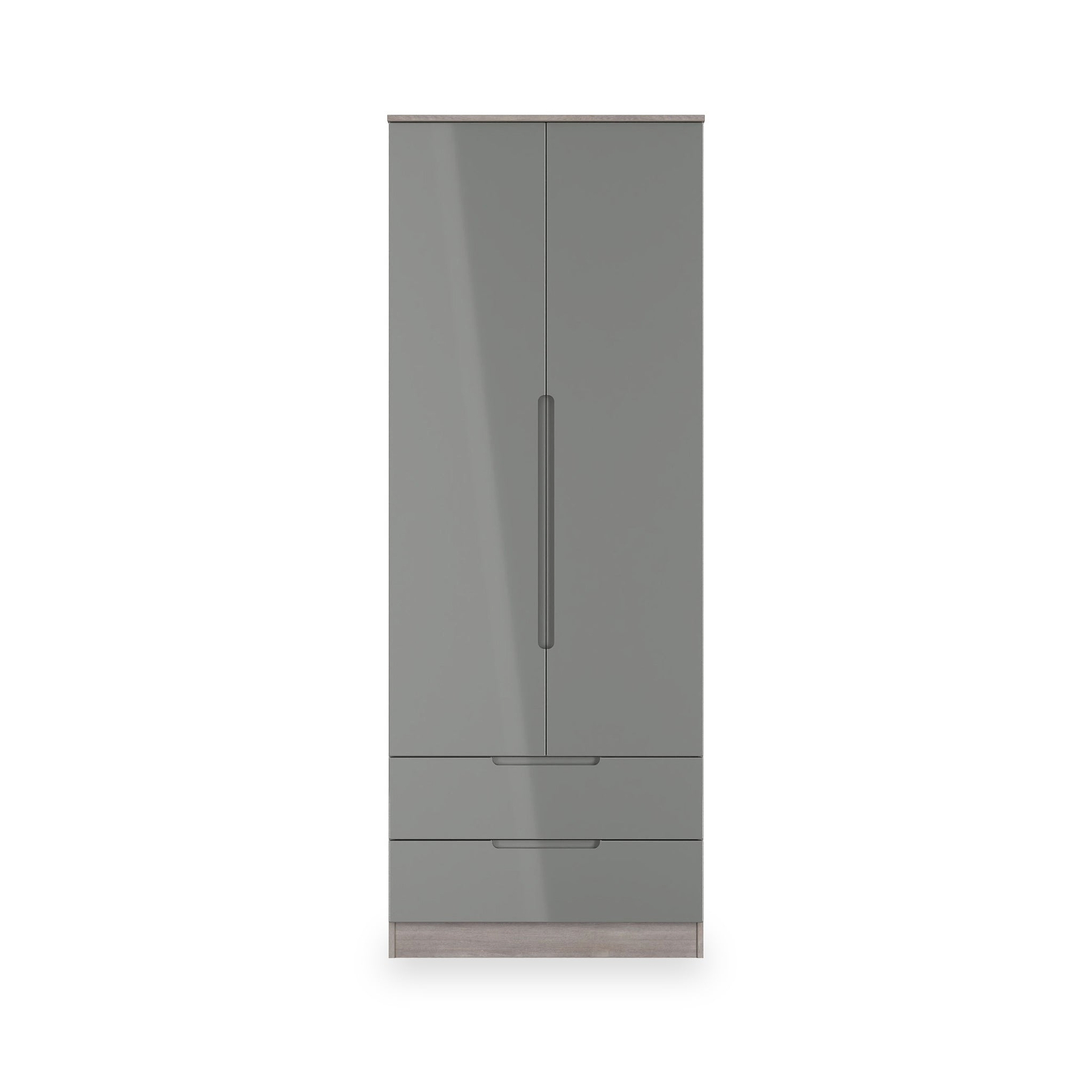 Henshaw Grey Oak 2 Drawer Double Wardrobe from Roseland Furniture