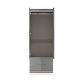 Henshaw Grey Oak 2 Drawer Double Wardrobe from Roseland Furniture