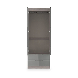 Henshaw Grey Oak 2 Drawer Double Wardrobe from Roseland Furniture