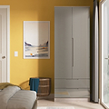 Henshaw Grey Oak 2 Drawer Double Wardrobe from Roseland Furniture