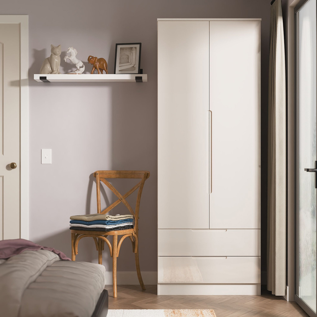 Henshaw Cashmere 2 Drawer Double Wardrobe from Roseland Furniture