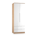 Henshaw 2 Drawer Double Wardrobe White Oak from Roseland Furniture