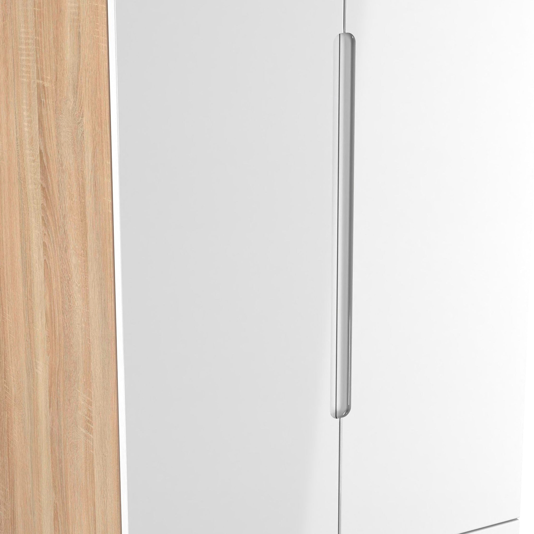 Henshaw 2 Drawer Double Wardrobe White Oak from Roseland Furniture