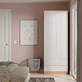 Henshaw 2 Drawer Double Wardrobe White Oak from Roseland Furniture
