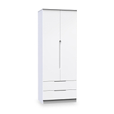 Henshaw 2 Drawer Double Wardrobe White from Roseland Furniture