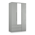 Henshaw 2 Drawer Triple Wardrobe Dusk Grey from Roseland Furniture