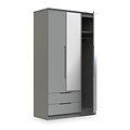Henshaw 2 Drawer Triple Wardrobe Dusk Grey from Roseland Furniture