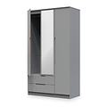 Henshaw 2 Drawer Triple Wardrobe Dusk Grey from Roseland Furniture