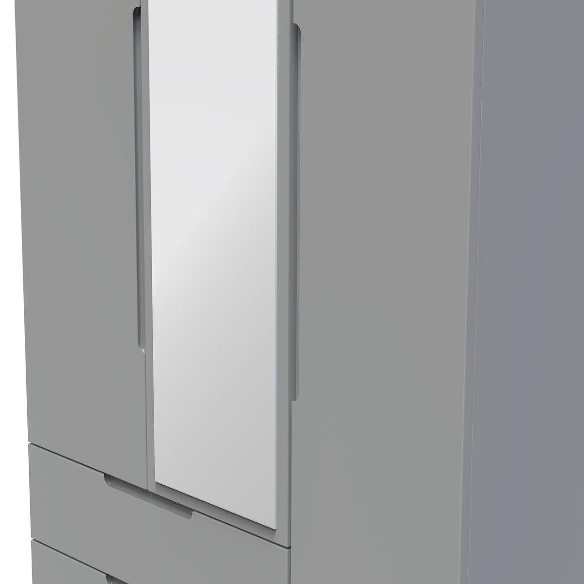 Henshaw 2 Drawer Triple Wardrobe Dusk Grey from Roseland Furniture